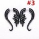 * 3 Vintage fekete spirálmérő füldugó mérő készlet Kitartó Flesh fülbevaló Piercing