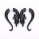 * 3 Vintage fekete spirálmérő füldugó mérő készlet Kitartó Flesh fülbevaló Piercing