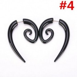 * 4 Vintage fekete spirálmérő füldugó mérő készlet Kitartó Flesh fülbevaló Piercing