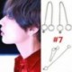 Ezüst színű Fülbevaló lánccal és dupla karikával - KPOP - BTS - Bangtan Boys - 7