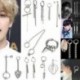 Ezüst színű JIMIN fülbevaló három hosszú függővel - KPOP - BTS - Bangtan Boys - 12