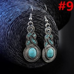 * 9 (5,7 x 1,8 cm) Antik nők 925 ezüst türkiz gyöngyszem esküvői fél csepegés fülbevaló Új