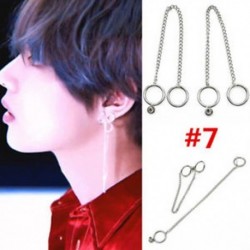 Ezüst színű Fülbevaló lánccal és dupla karikával - KPOP - BTS - Bangtan Boys - 7