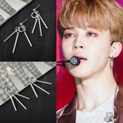 Ezüst színű JIMIN fülbevaló három hosszú függővel - KPOP - BTS - Bangtan Boys