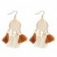 * 32 Fehér   Kávé Vintage nők Bohém fülbevaló Hosszú bojt Fringe Boho Dangle fülbevaló ékszerek