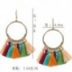 * 32 Fehér   Kávé Vintage nők Bohém fülbevaló Hosszú bojt Fringe Boho Dangle fülbevaló ékszerek