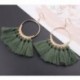 * 32 Fehér   Kávé Vintage nők Bohém fülbevaló Hosszú bojt Fringe Boho Dangle fülbevaló ékszerek
