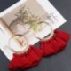 * 32 Fehér   Kávé Vintage nők Bohém fülbevaló Hosszú bojt Fringe Boho Dangle fülbevaló ékszerek