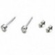Fehér   ezüst 2Pcs divatos sebészeti acél fülcsapok készlet Piercing szerszám fül fülbevaló ékszer