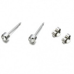 Fehér   ezüst 2Pcs divatos sebészeti acél fülcsapok készlet Piercing szerszám fül fülbevaló ékszer