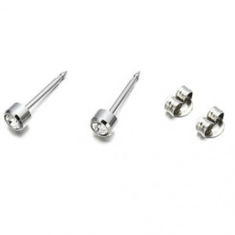 Fehér   ezüst 2Pcs divatos sebészeti acél fülcsapok készlet Piercing szerszám fül fülbevaló ékszer