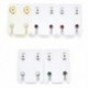 Fehér   ezüst 2Pcs divatos sebészeti acél fülcsapok készlet Piercing szerszám fül fülbevaló ékszer