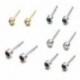 Fehér   ezüst 2Pcs divatos sebészeti acél fülcsapok készlet Piercing szerszám fül fülbevaló ékszer