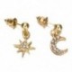 4Pcs / Set Bohemian Large Circle fülbevaló Crystal Moon Star fülbevaló ékszerek