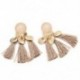 * 18 Kávé Női divat Bohém fülbevaló Vintage hosszú fringe Tassel Boho Dangle fülbevaló