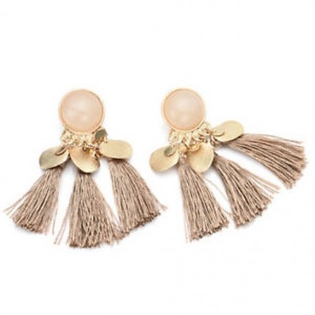 * 18 Kávé Női divat Bohém fülbevaló Vintage hosszú fringe Tassel Boho Dangle fülbevaló