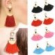 * 18 Kávé Női divat Bohém fülbevaló Vintage hosszú fringe Tassel Boho Dangle fülbevaló