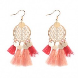 * 32 Pink   Red Női divat Bohém fülbevaló Vintage hosszú fringe Tassel Boho Dangle fülbevaló