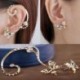 Ezüst macska Divat Crystal Clip fül mandzsetta Stud női punk Wrap porc fülbevaló ékszerek
