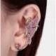 Ezüst macska Divat Crystal Clip fül mandzsetta Stud női punk Wrap porc fülbevaló ékszerek