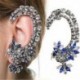 Ezüst macska Divat Crystal Clip fül mandzsetta Stud női punk Wrap porc fülbevaló ékszerek