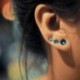 Zöld 1Pair Fashion Ear Crawler Crystal fülbevaló szőlő bár strasszos szett mandzsetta mászó