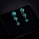 Zöld 1Pair Fashion Ear Crawler Crystal fülbevaló szőlő bár strasszos szett mandzsetta mászó