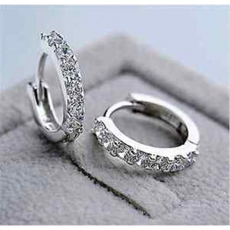 Elegáns női esküvői ékszerek ezüst fehér drágakövek Crystal Hoop fülbevaló ajándék