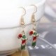* 5 Charm kristály Mikulás Garland szarvas karácsonyfa csepegés fülbevaló Xmas