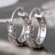 * 19 Ezüst (3 * 1,8 cm) Női divat 925 ezüst kristályos harisnya dörömbölő karika fülbevaló