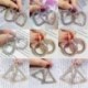 * 1 Rose Gold 925 ezüst gyűrű fülbevaló Női kristály geometriai karika fülbevaló ékszerek