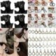 * 1 Rose Gold 925 ezüst gyűrű fülbevaló Női kristály geometriai karika fülbevaló ékszerek