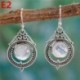 * E4 (hossza 2 cm) 925 Ezüst Ametiszt Holdkő Opál Ruby Topáz Dangle Drop Fülbevaló Hook Ékszerek