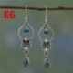 * E6 (hossza 5 cm) 925 Ezüst Ametiszt Holdkő Opál Ruby Topáz Dangle Drop Fülbevaló Hook Ékszerek