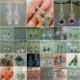 * E6 (hossza 5 cm) 925 Ezüst Ametiszt Holdkő Opál Ruby Topáz Dangle Drop Fülbevaló Hook Ékszerek