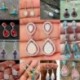 * E6 (hossza 5 cm) 925 Ezüst Ametiszt Holdkő Opál Ruby Topáz Dangle Drop Fülbevaló Hook Ékszerek