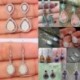 * E6 (hossza 5 cm) 925 Ezüst Ametiszt Holdkő Opál Ruby Topáz Dangle Drop Fülbevaló Hook Ékszerek