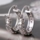 Női fehér Topaz 925 ezüst divat ezüst fül Stud Hoop fülbevaló ékszer ajándék