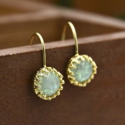 Női Opal Hook fülbevaló divatos évforduló 18 k arany töltött csepp dangle ajándék