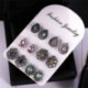 6Pairs / Set Boho Női Crystal strasszos fülbevaló Drop Ear fülbevaló ékszerek