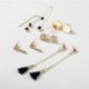 5Pairs / Set Gold Boho Geometry Circle Tassel Női fülbevaló fülbevalók