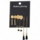 5Pairs / Set Boho Geometry Circle Tassel Női Arany Stud Fülbevaló fülbevaló