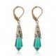Retro Boho Női fülbevalók Dangle zöld eljegyzési esküvői divat ékszer ajándék