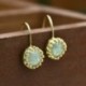 Női Opal Hook fülbevaló Divatos évforduló Dangle Drop 18K arany töltött ékszerek