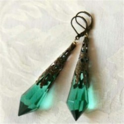 Női zöld Retro Boho fülbevalók Dangle eljegyzési esküvői divat ékszer ajándék
