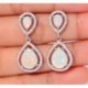 925 ezüst fehér topáz Opal dangle fülbevaló nő divat esküvői születésnapi ajándék