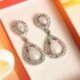 925 ezüst fehér topáz Opal dangle fülbevaló nő divat esküvői születésnapi ajándék