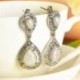 925 ezüst fehér topáz Opal dangle fülbevaló nő divat esküvői születésnapi ajándék