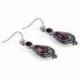 Női Boho Purple Copper Turquoise Hook fülbevaló 925 ezüst Dangle fülbevaló