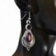 Női Boho Purple Copper Turquoise Hook fülbevaló 925 ezüst Dangle fülbevaló